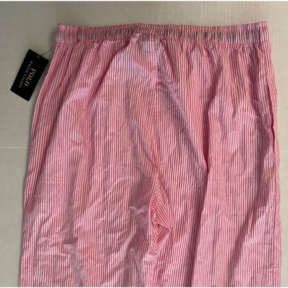 Polo Ralph Lauren Mens Sz Large Pink/White Sleep Pony Cotton Lounge Pants - Picture 5 of 8